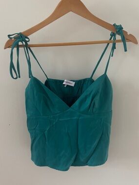 WeWoreWhat Satin Teal Tank